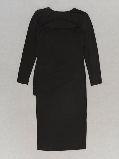 Black High Slit Body Dress