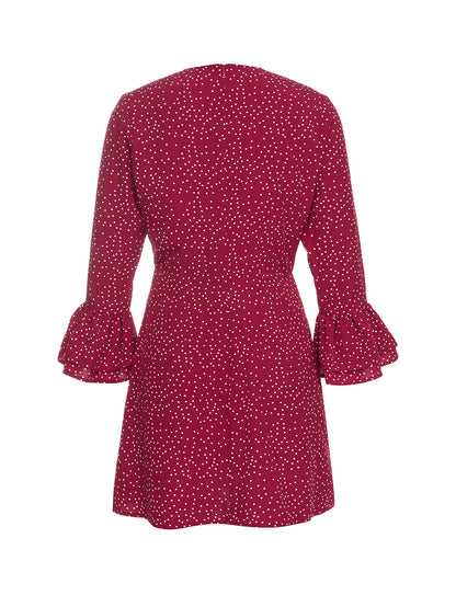 Round Neck Polka Dots Mini Bodycon Dress HB100073