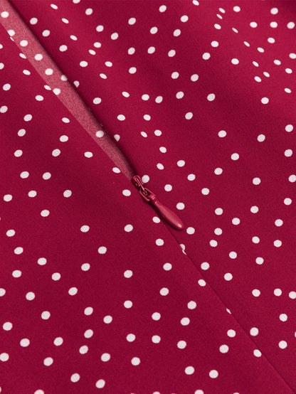 Round Neck Polka Dots Mini Bodycon Dress HB100073