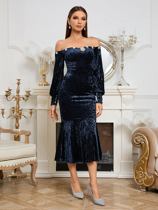 Dark Blue Bodycon Dress HB100390