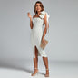One Shoulder Sleeveless Midi Tie Bandage Dres