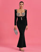 Low-Cut Rhinestone Embellished Mermaid Dress