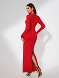 Rhinestone Trim Bandage Maxi Dress