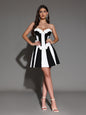 Black White Bandage Dress HL10204