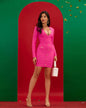 Metal Button Ornamented Bandage Dress