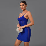 Strappy Sleeveless Mini Mesh Bandage Dress