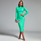 High Neck Neon Sequins Backless Dress