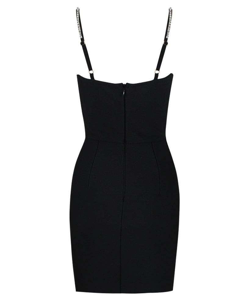 Strappy Diamonds Bandage Mini Dress