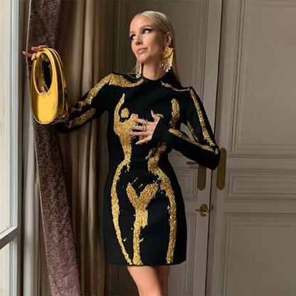 Black Bandage Dress HL9151