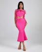 Strappy Feather Trim Hollow Out Bandage Dress