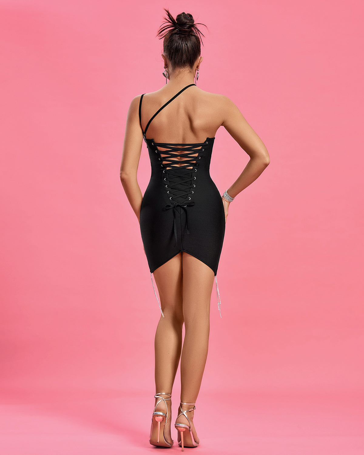 Ornamental Flower Mini Bandage Dress