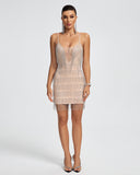 Crystal Fringe Mini Backless Dress
