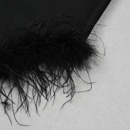 Halter Sleeveless Feather Bandage Dress HL9567