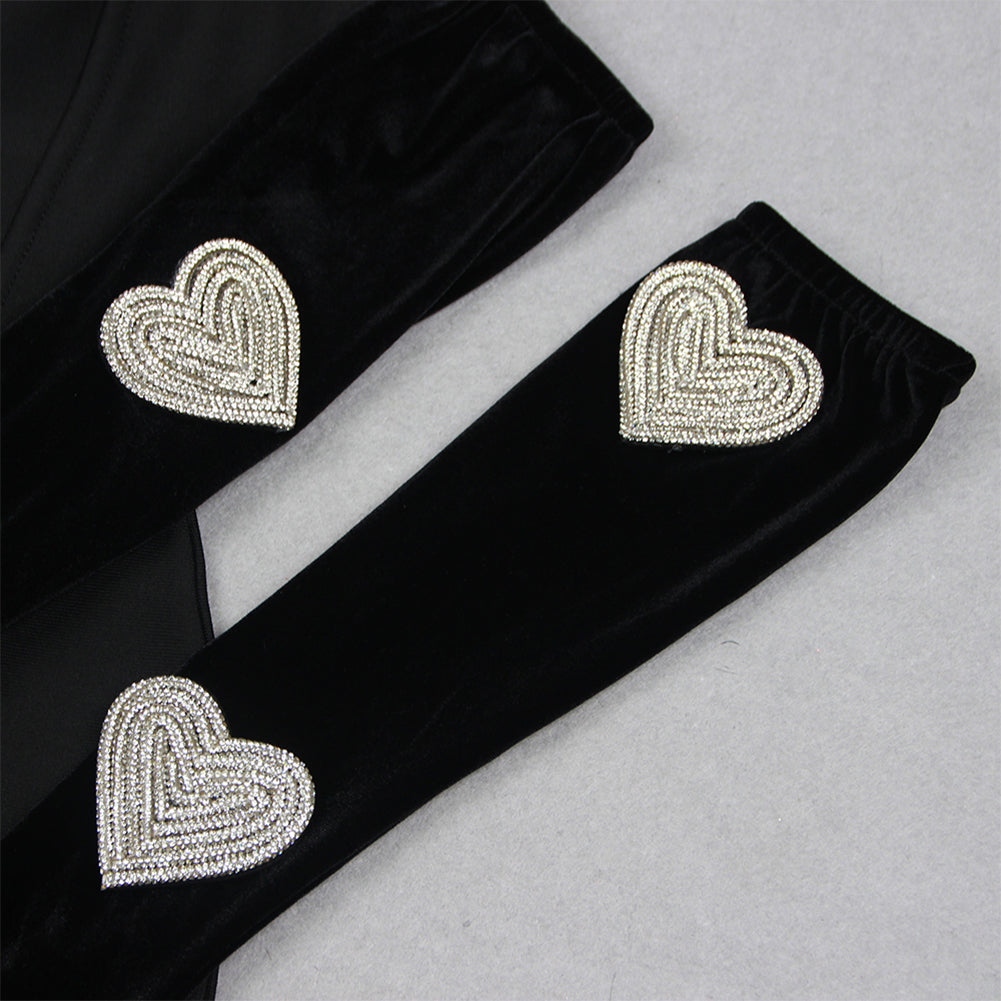 Strapless Sleeveless Rhinestone Mini Bandage Dress HL9588