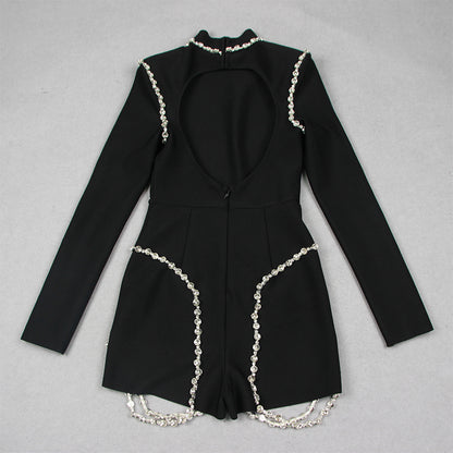 Black Bandage Jumpsuit HL9613