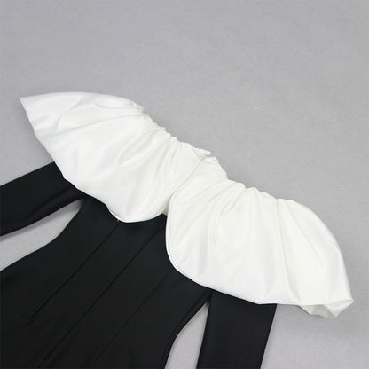 Off Shoulder Long Sleeve Elegant Maxi Bandage Dress HL9640