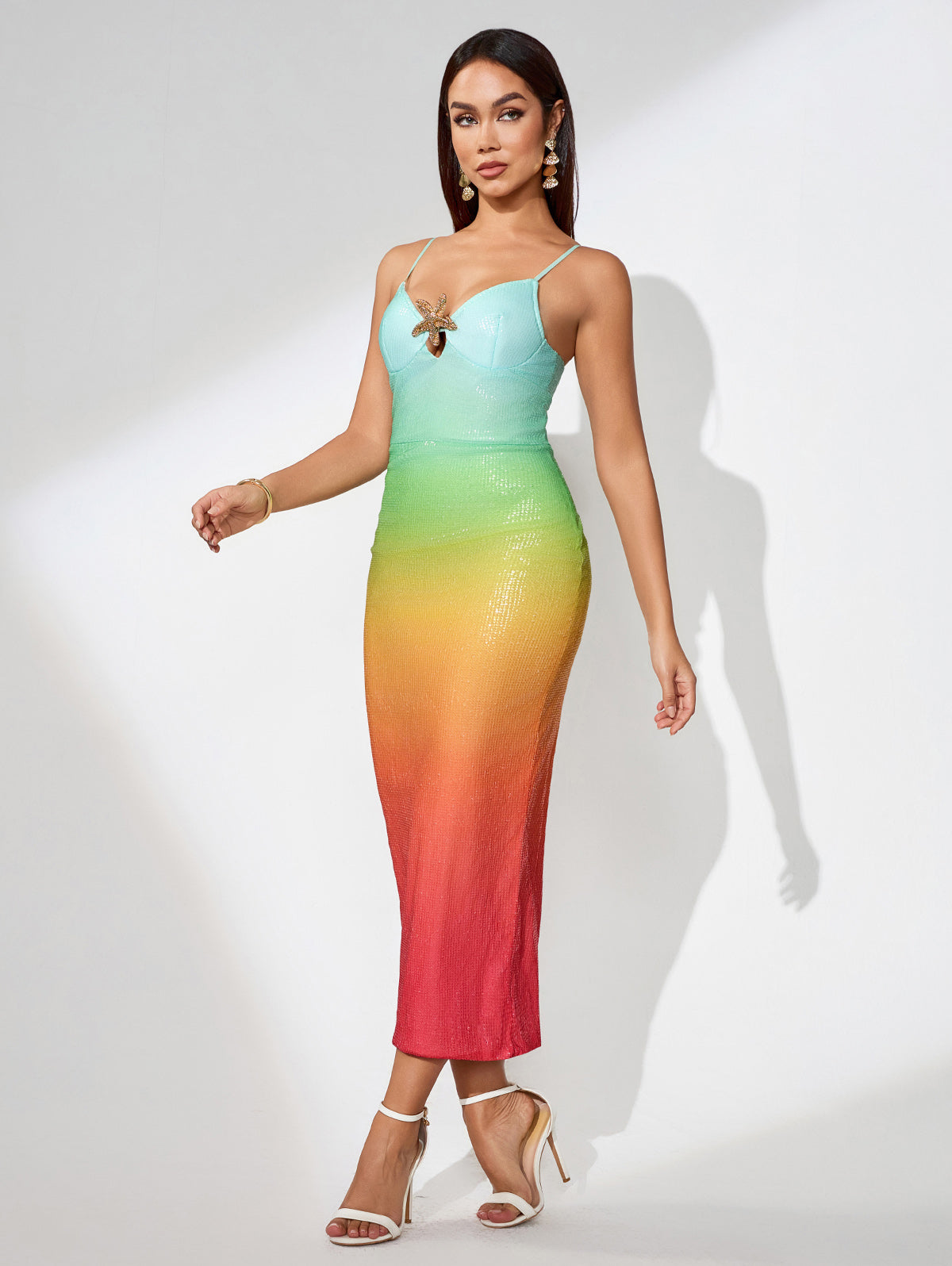 Gradient Color Starfish Midi Dress