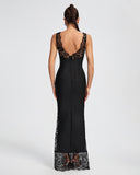 Lace V-neck Bandage Maxi Dress