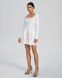 Kimberly Rhinestone White Bandage A-Line Dress