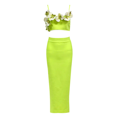 Green Flotal Strappy Bandage Set