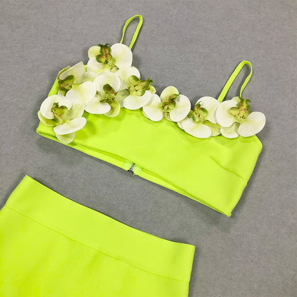 Green Flotal Strappy Bandage Set