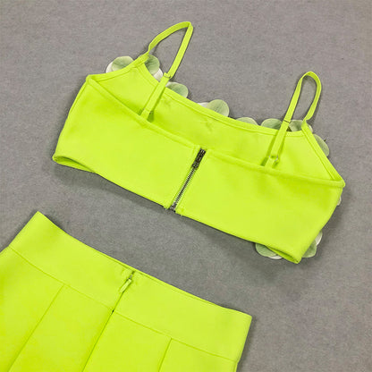 Green Flotal Strappy Bandage Set