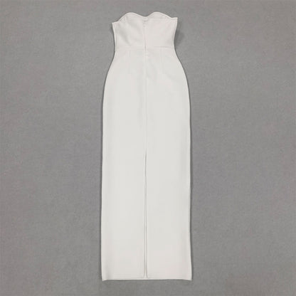 Strapless Sleeveless Large Flower Maxi Bandage Dress HL9886