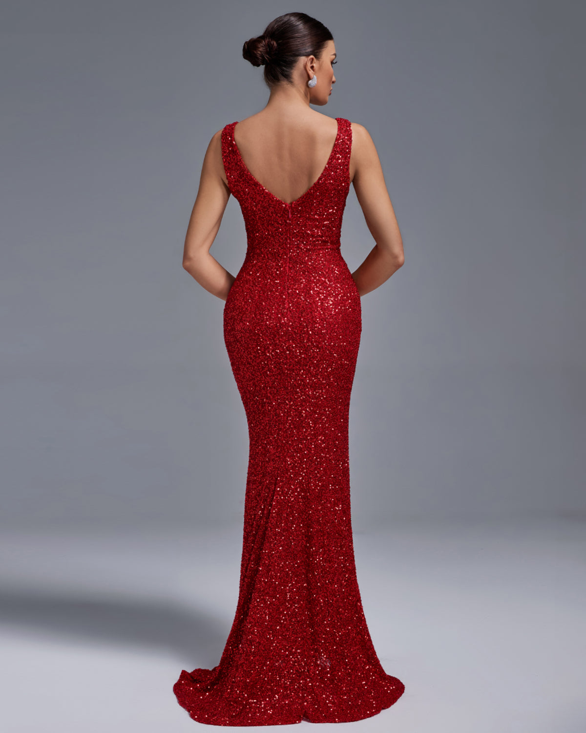 V Neck Sequins Mermaid Dress