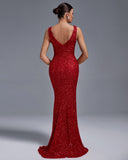 V Neck Sequins Mermaid Dress