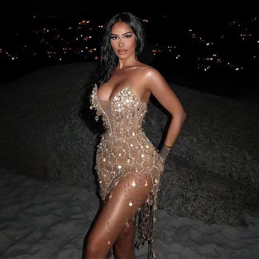 Gold Bodycon Dress HT20150
