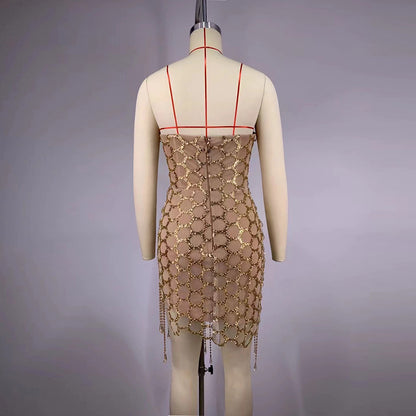 Strapless Sleeveless Sequins Mini Bodycon Dress HT20150