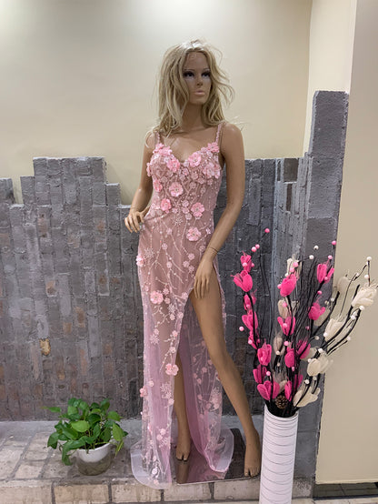 See Through Flower Embroidery Dressing Gown