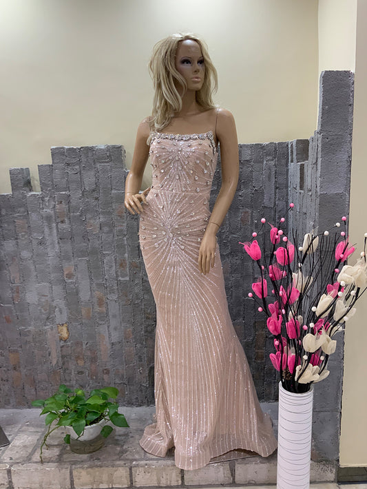 Strapless Crystal Mermaid Rhinestone Dress
