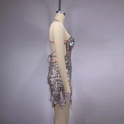 Silver Bodycon Dress HT991