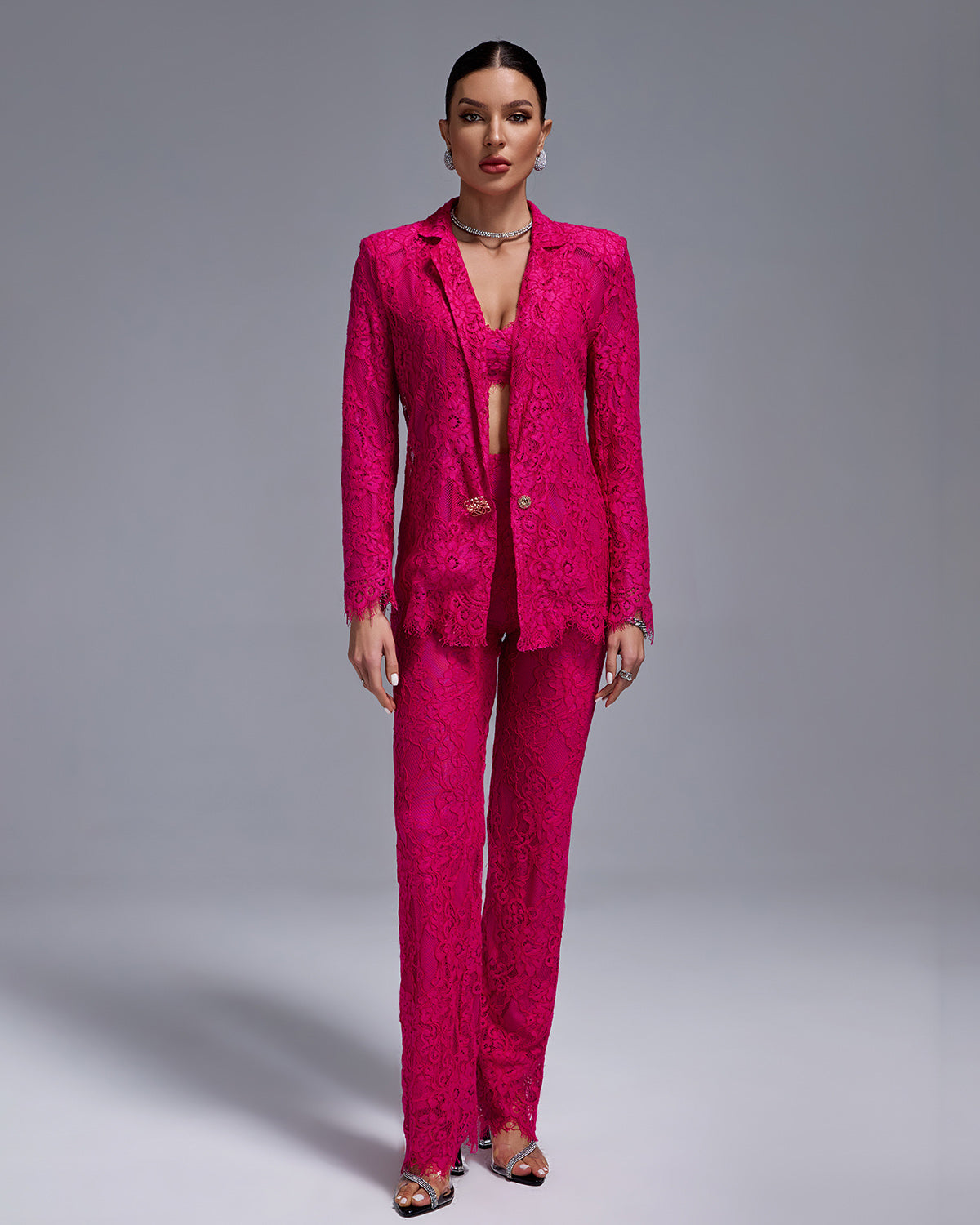 Fuchsia Lace 3-Piece Set