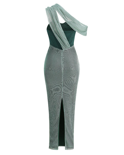 Bandage Bustier Draped Maxi Dress