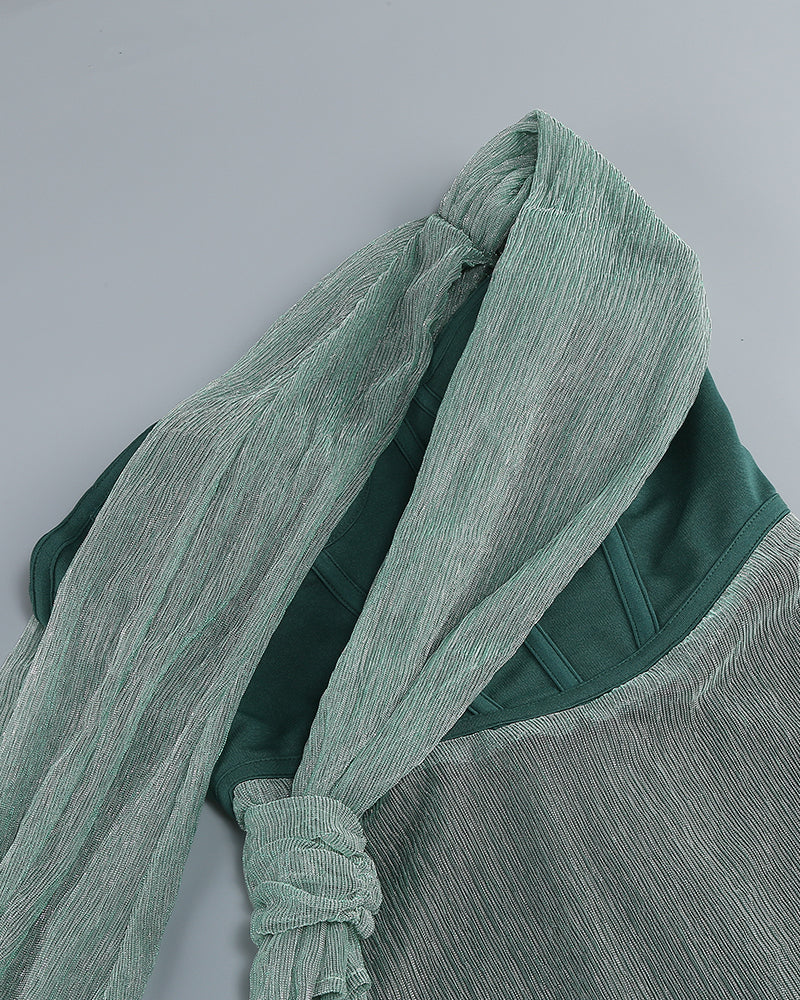 Bandage Bustier Draped Maxi Dress