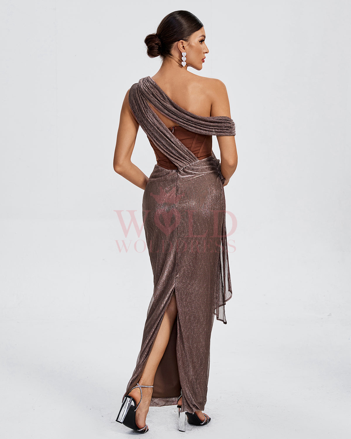 Bandage Bustier Draped Maxi Dress