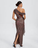 Bandage Bustier Draped Maxi Dress