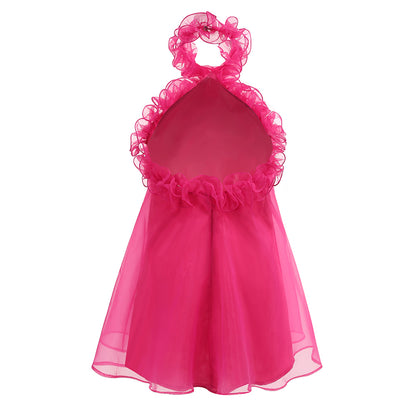 Halter Sleeveless Gauze Mini Dress KLYF1112