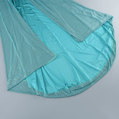 Mint Green Rhinestone 2 Piece Set Corset Top