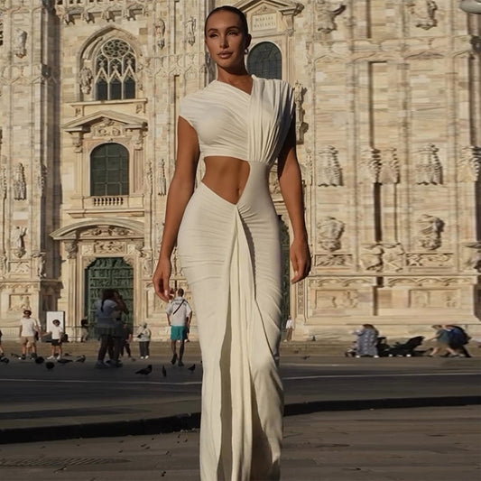 White Cutout Maxi Dress