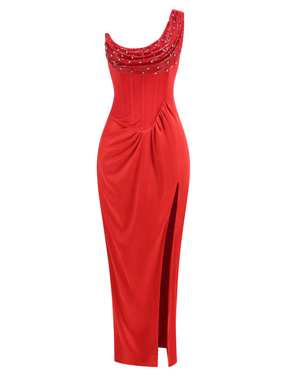 Round Neck Sleeveless Frill Maxi Dress KLYF1280