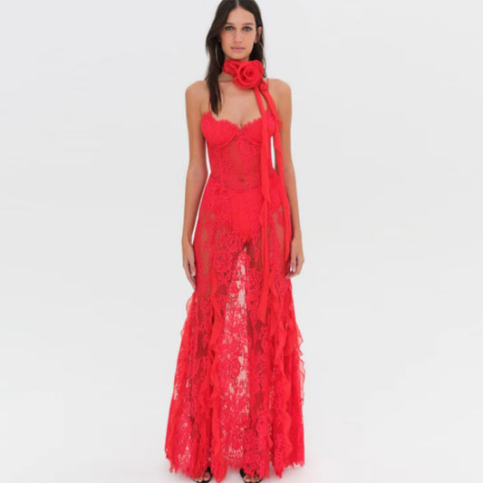 Flower Lace Maxi Dress