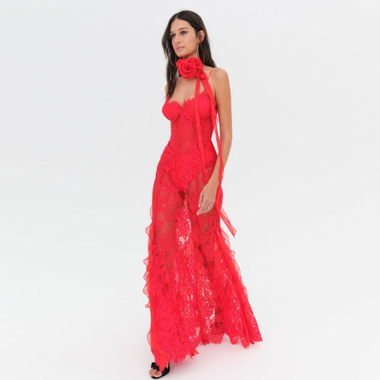 Flower Lace Maxi Dress