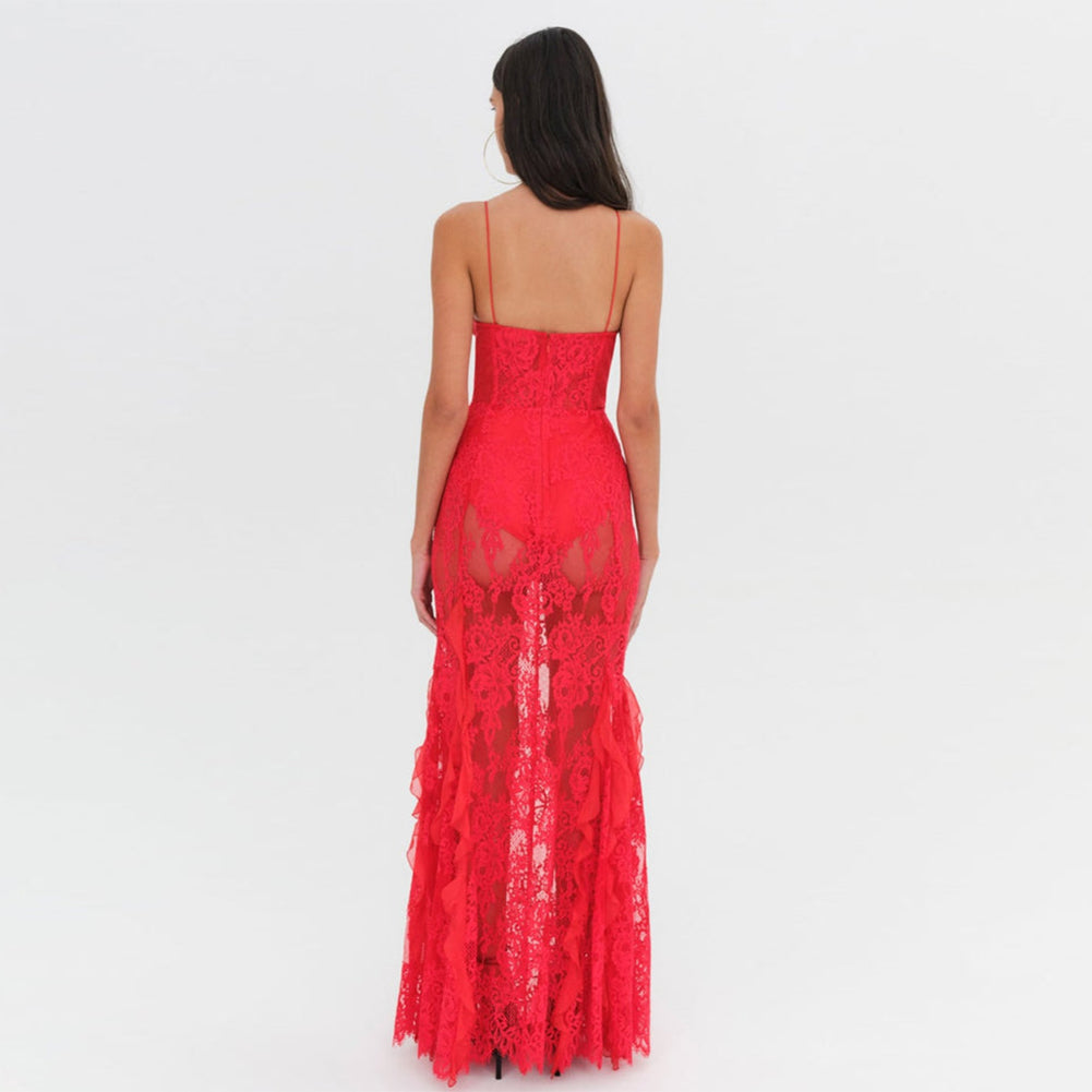 Flower Lace Maxi Dress