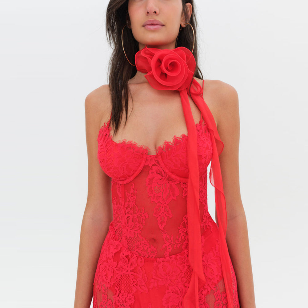 Flower Lace Maxi Dress