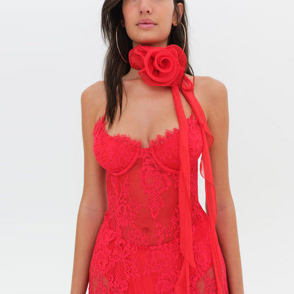 Flower Lace Maxi Dress