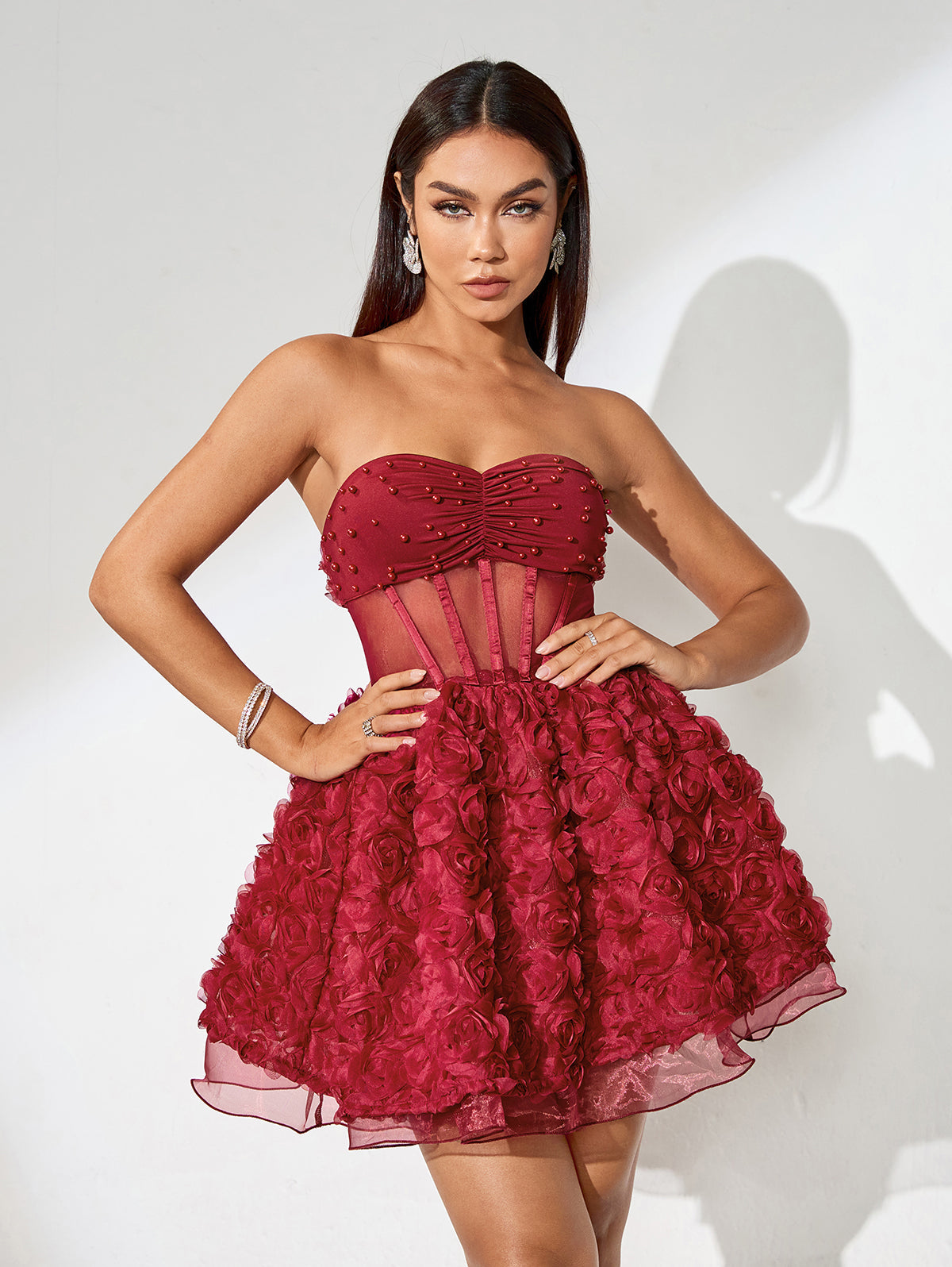 Floral Embellished Mesh Fairy Dress