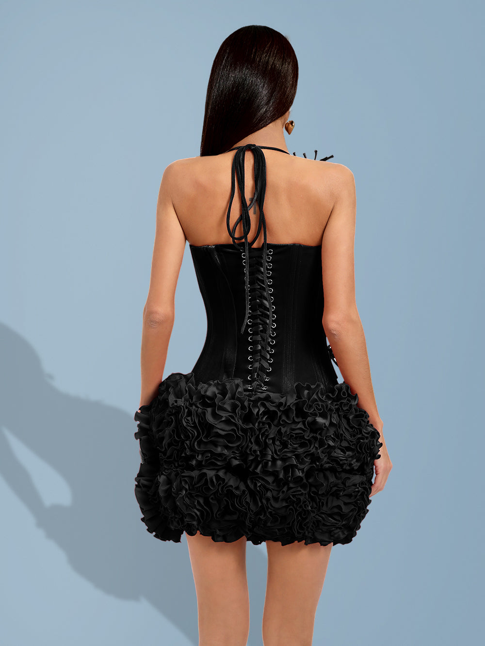 Ruffled 3D Flower Velvet Set